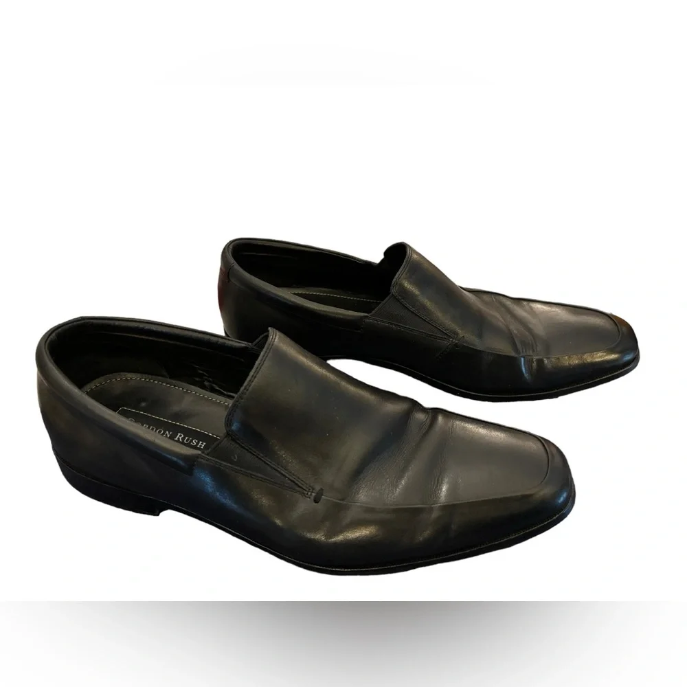 Gordon Rush Men’s Black‎ Leather Slip-On Loafers Size 9.5